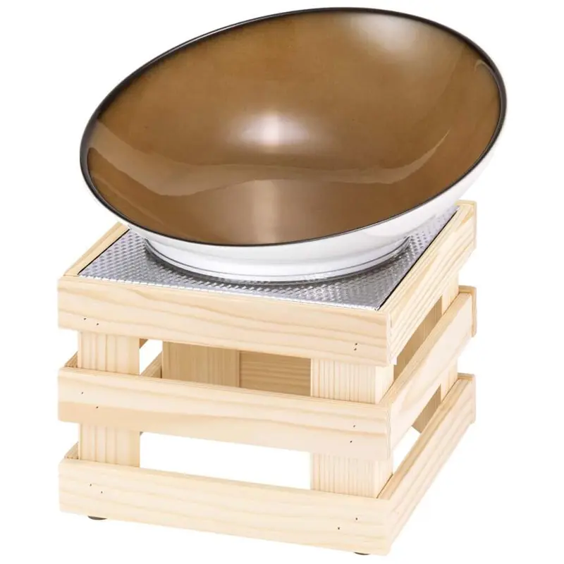FRILICH RAISER NATURE 'Buffetschale' Porzellan, caramel, Holzfuß, H