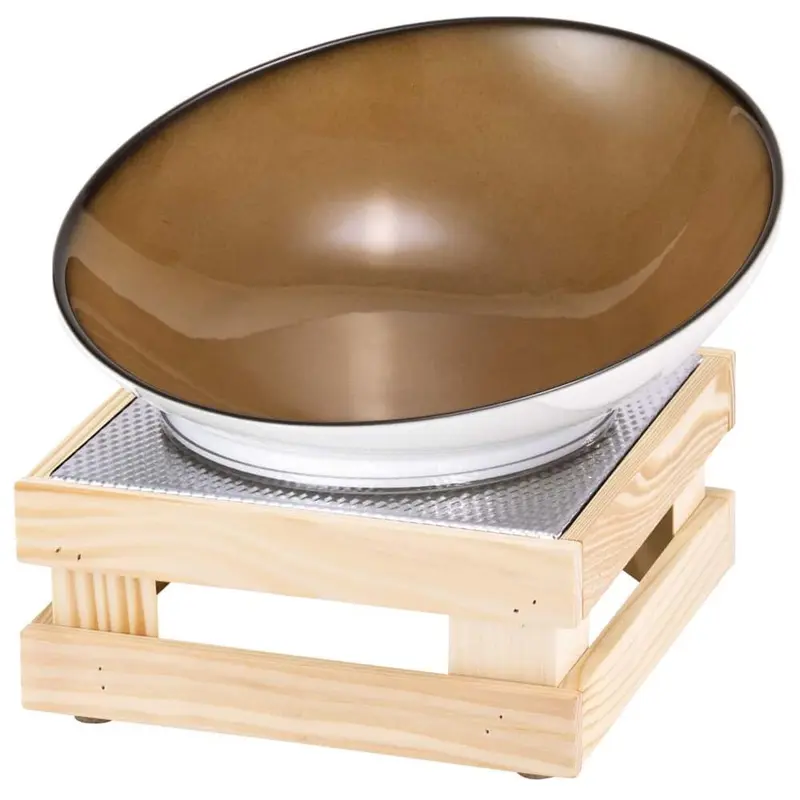 FRILICH RAISER NATURE 'Buffetschale' Porzellan, caramel, Holzfuß, H