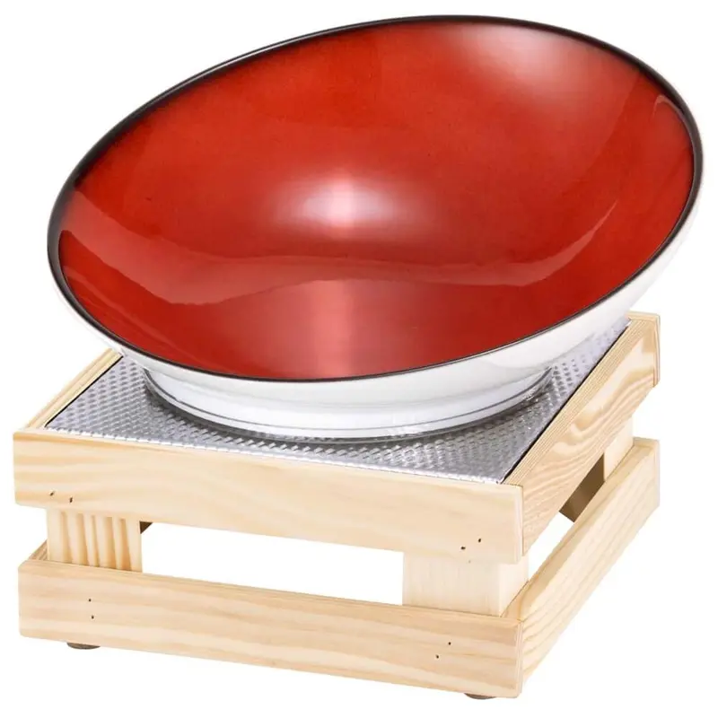 FRILICH RAISER NATURE 'Buffetschale' Porzellan, rot, Holzfuß, H
