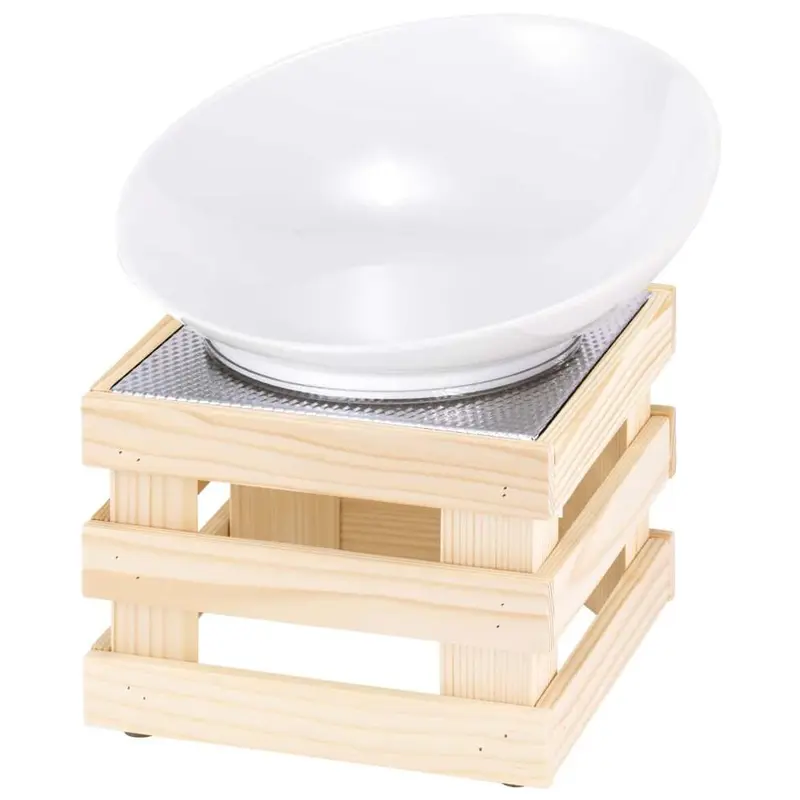 FRILICH RAISER NATURE 'Buffetschale' Porzellan, weiß, Holzfuß, H