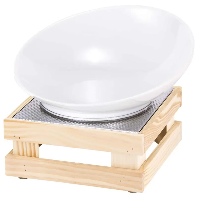FRILICH RAISER NATURE 'Buffetschale' Porzellan, weiß, Holzfuß, H