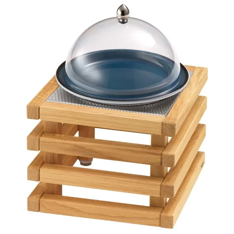 FRILICH RAISER OAK 'Clochenplatte' mit Porzellanteller, blau, H