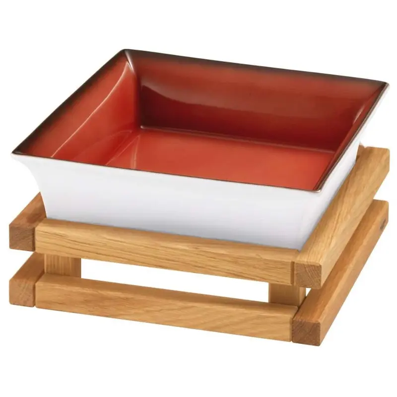 FRILICH RAISER OAK 'Frischeschale' Porzellan, rot 23x23, H