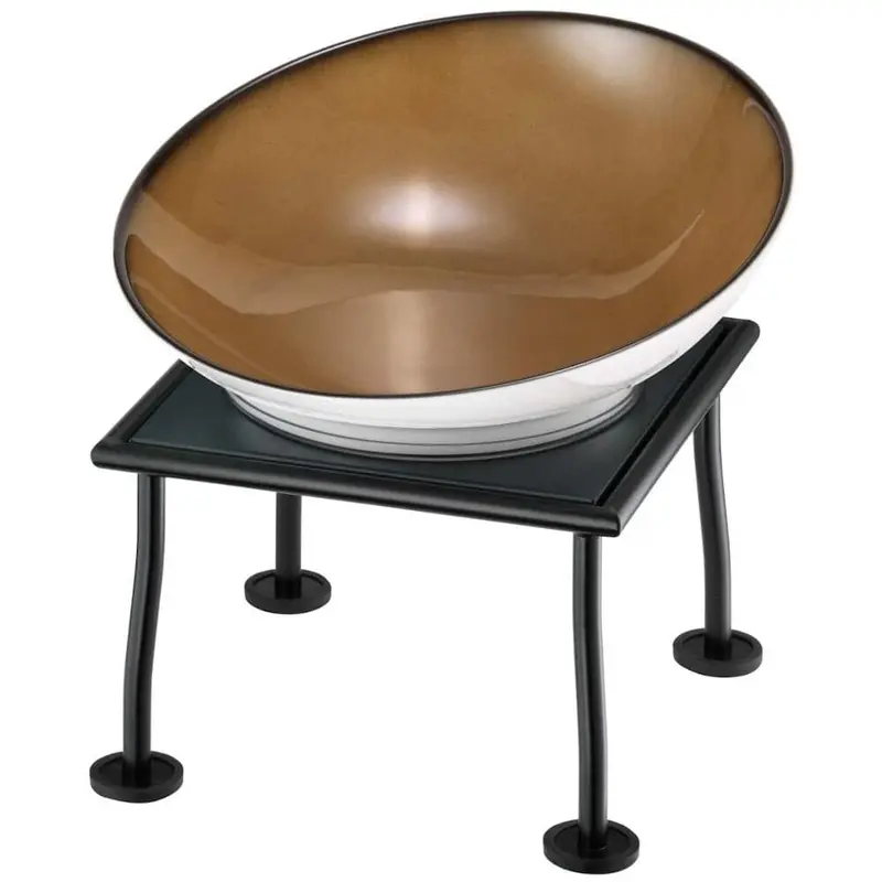 FRILICH RAISER RUSTIC 'Buffetschale' Porzellan, caramel, Metallfuß, H