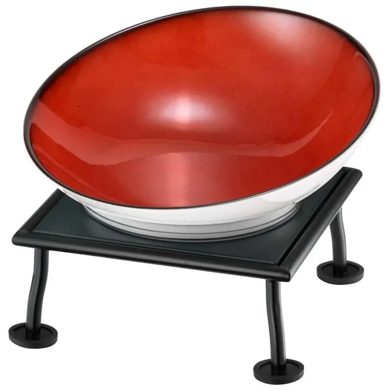 FRILICH RAISER RUSTIC 'Buffetschale', rot, Metallfuß, H