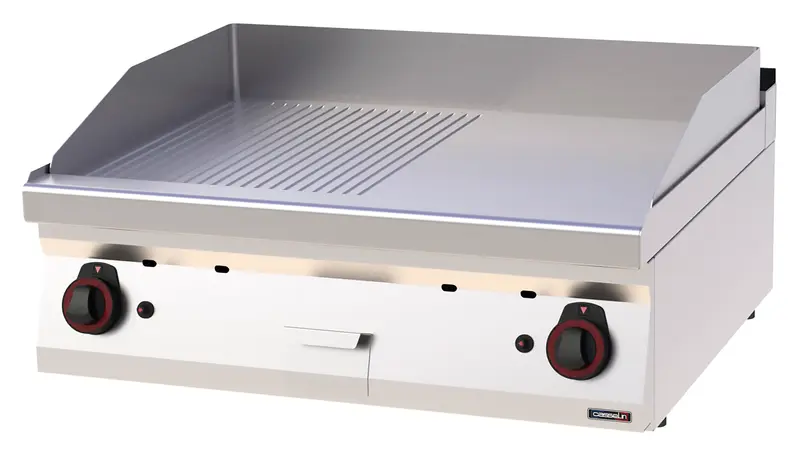 Gas-Grillplatte gerillt/glatt verchromt 80