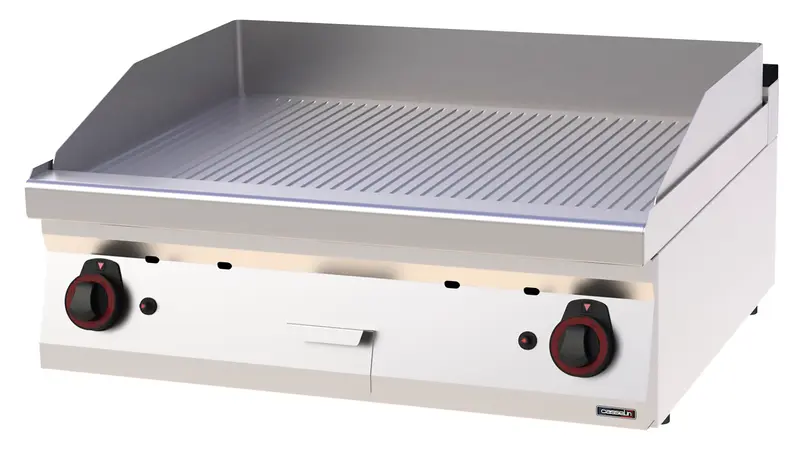 Gas-Grillplatte gerillt verchromt 80