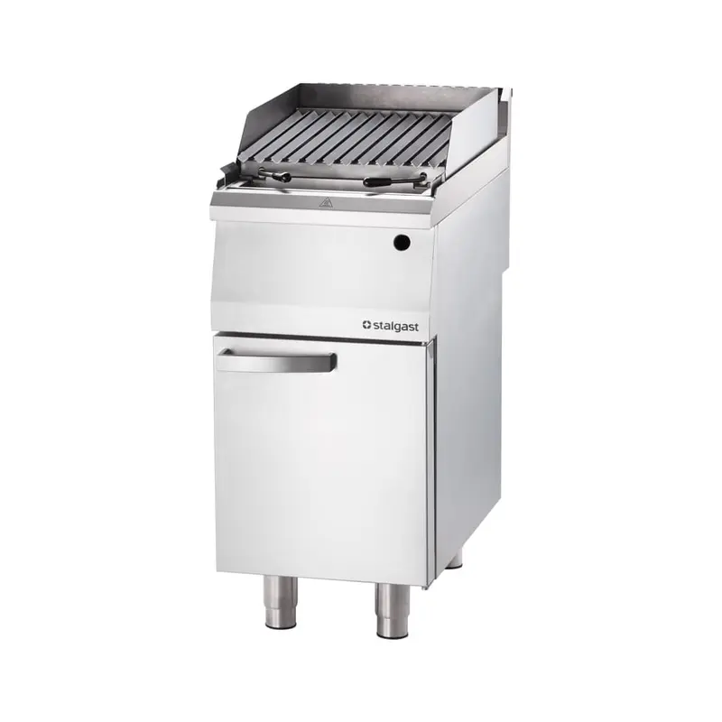 Gas-Lavastein-Grill als Standgerät, Serie 700 ND mit S-Rost, 400x700x850 mm