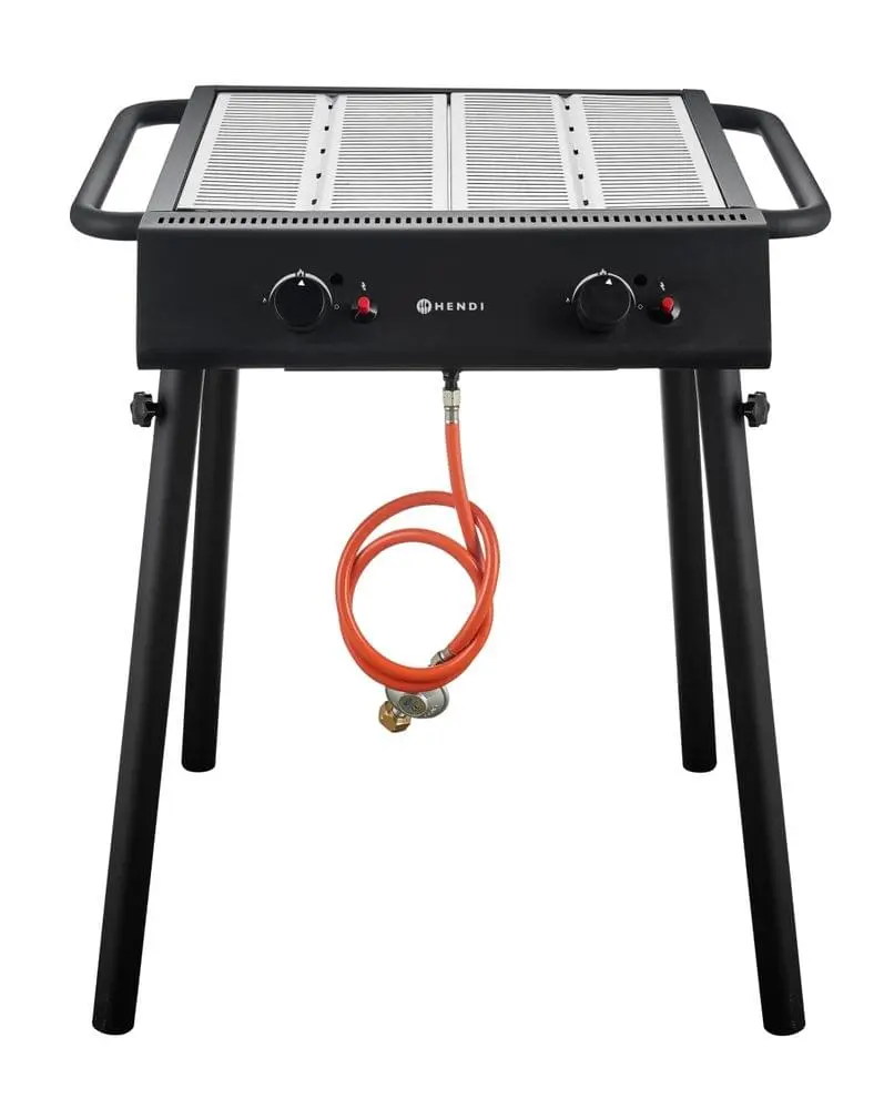 Gasgrill Xantos Black, HENDI, Schwarz, 9,5kW, 770x710x(H)870mm