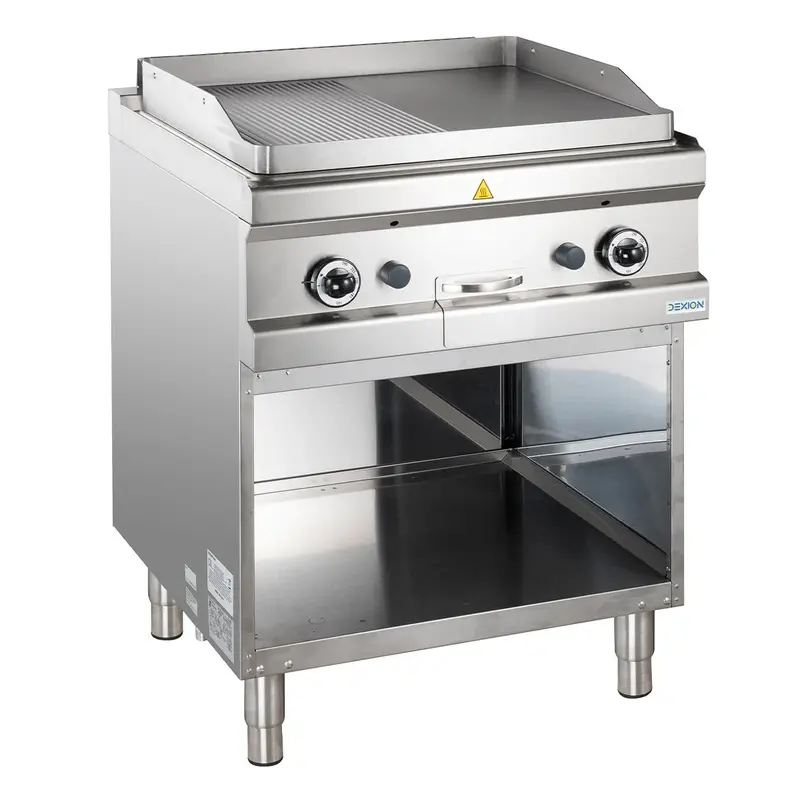 Gasgrillplatte Serie 700 - 70/70 - ½ glatt, ½ gerillt