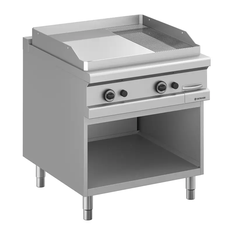 Gasgrillplatte Serie 900 - 80/90- ⅔ glatt, verchromt, ⅓ gerillt