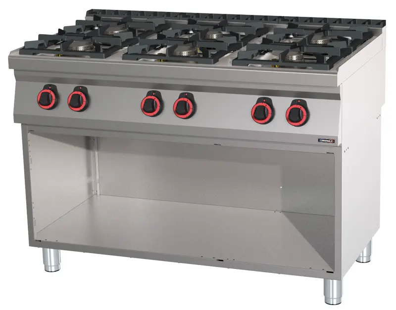 Gasherd 6 Brenner mit offenem Unterbau HP 120