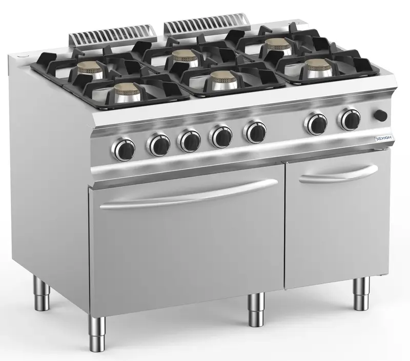 Gasherd Dexion Lux 700 - 100/73 mit Elektrobackofen - 6 Kochstellen - 33 kW