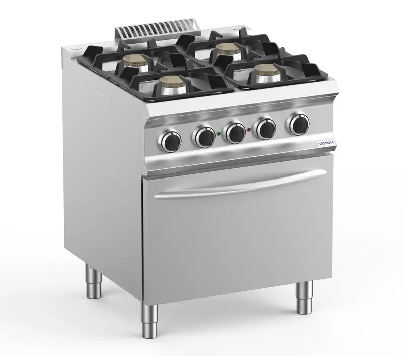 Gasherd Dexion Lux 700 - 70/73 mit Elektrobackofen, Umluft - 4 Kochstellen - 28 kW