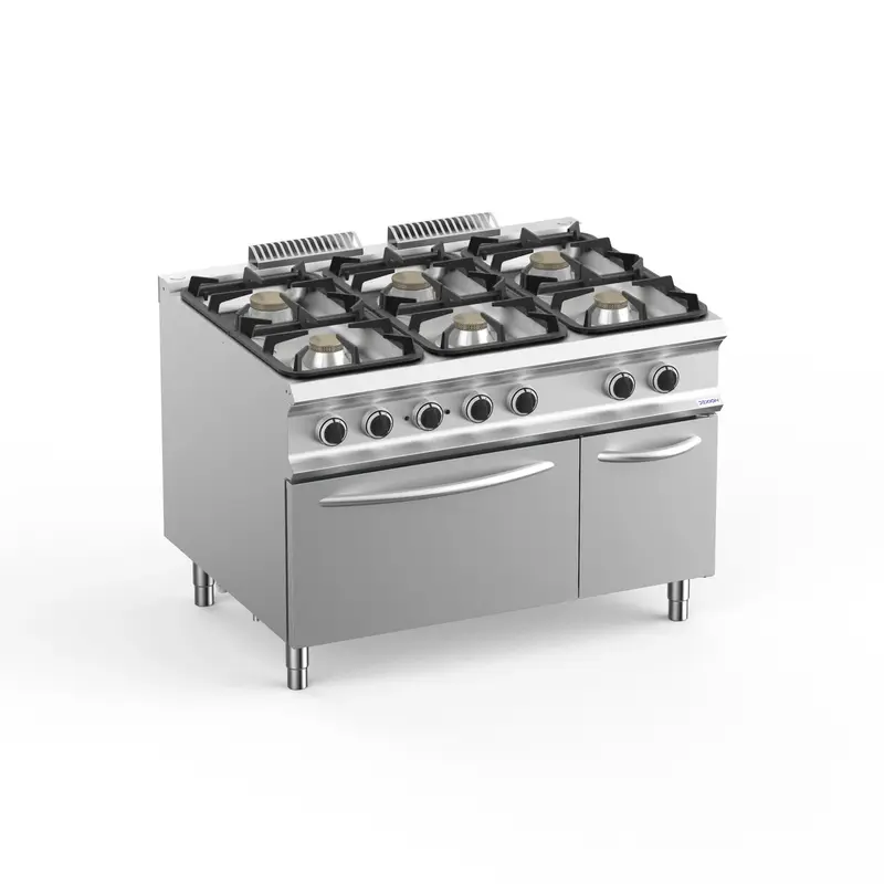 Gasherd Dexion Lux 980 - 120/90 mit Elektrobackofen - 4 Kochstellen - 54 kW