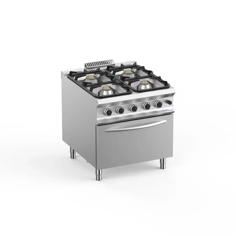 Gasherd Dexion Lux 980 - 80/90 mit Elekrobackofen - 4 Kochstellen - 36 kW
