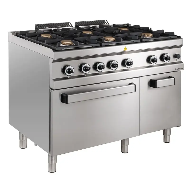 Gasherd Serie 700 - 110/70 mit Elektrobackofen - 6 Kochstellen - 42 kW