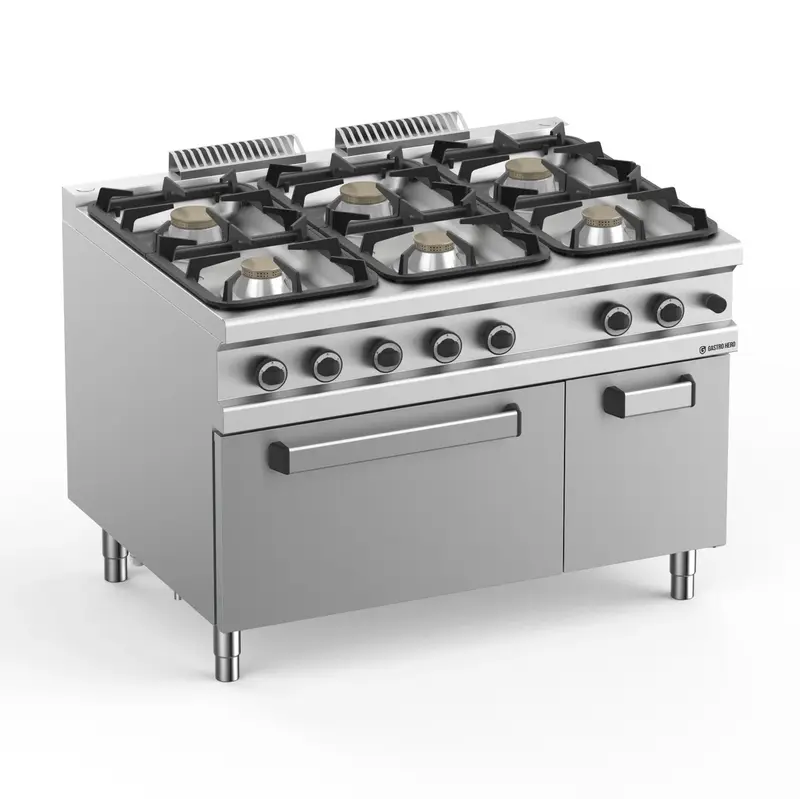 Gasherd Serie 900 - 120/90 mit Gasbackofen - 6 Kochstellen - 42 kW