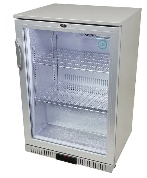 Gastro-Cool Barkühlschrank 128 Liter silber, LED, unterbaufähig