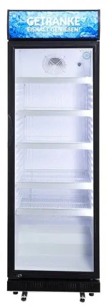 Gastro-Cool DC400 Getränkekühlschrank 400 Liter mit Werbedisplay schwarz/weiß, LED