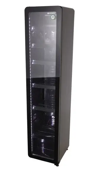 Gastro-Cool GD175 Getränkekühlschrank Retro Slim 212 Liter Eco Star, LED Beleuchtung, schwarz