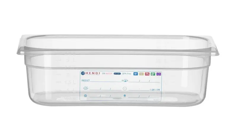 Gastronorm-Behälter 1/3, HENDI, GN 1/3, 4L, Transparent, 325x176x(H)100mm