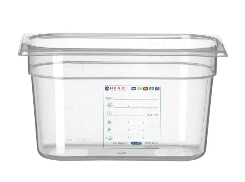 Gastronorm-Behälter 1/4, HENDI, GN 1/4, 4L, Transparent, 265x162x(H)150mm