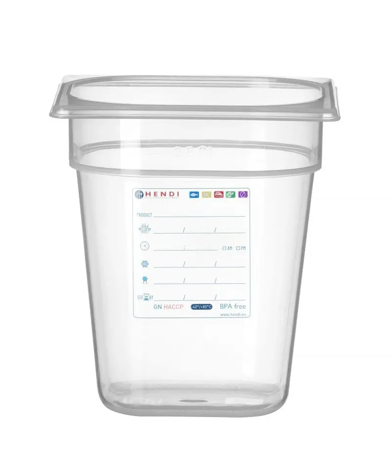 Gastronorm-Behälter 1/6, HENDI, GN 1/6, 3,4L, Transparent, 176x162x(H)200mm