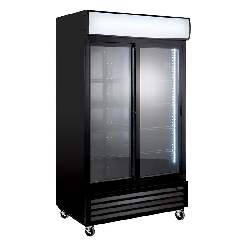 Getränkekühlschrank ECO 1000 mit Schiebetüren und Leuchtaufsatz