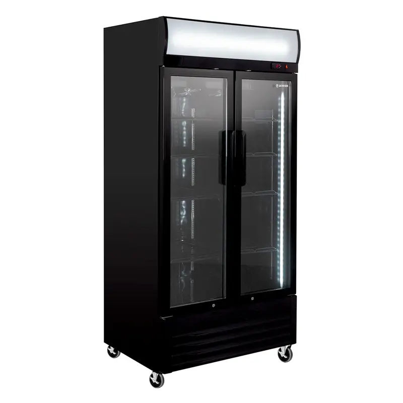 Getränkekühlschrank ECO 630 mit Leuchtaufsatz und Klapptüren