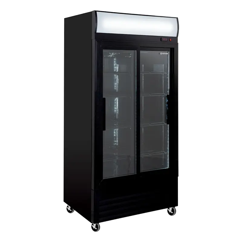 Getränkekühlschrank ECO 630 mit Leuchtaufsatz und Schiebetüren