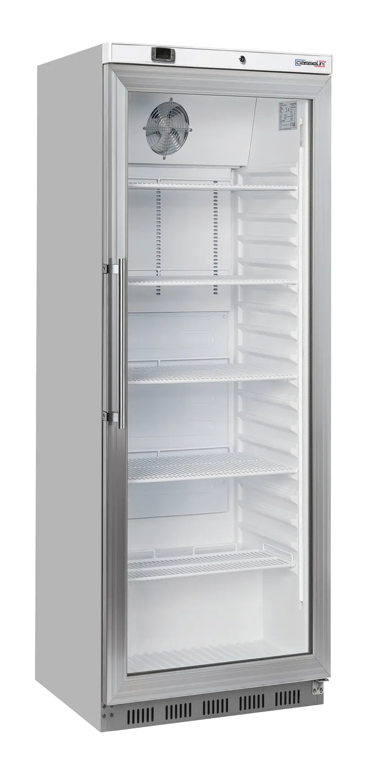 Glastür-Kühlschrank 400 L Edelstahl