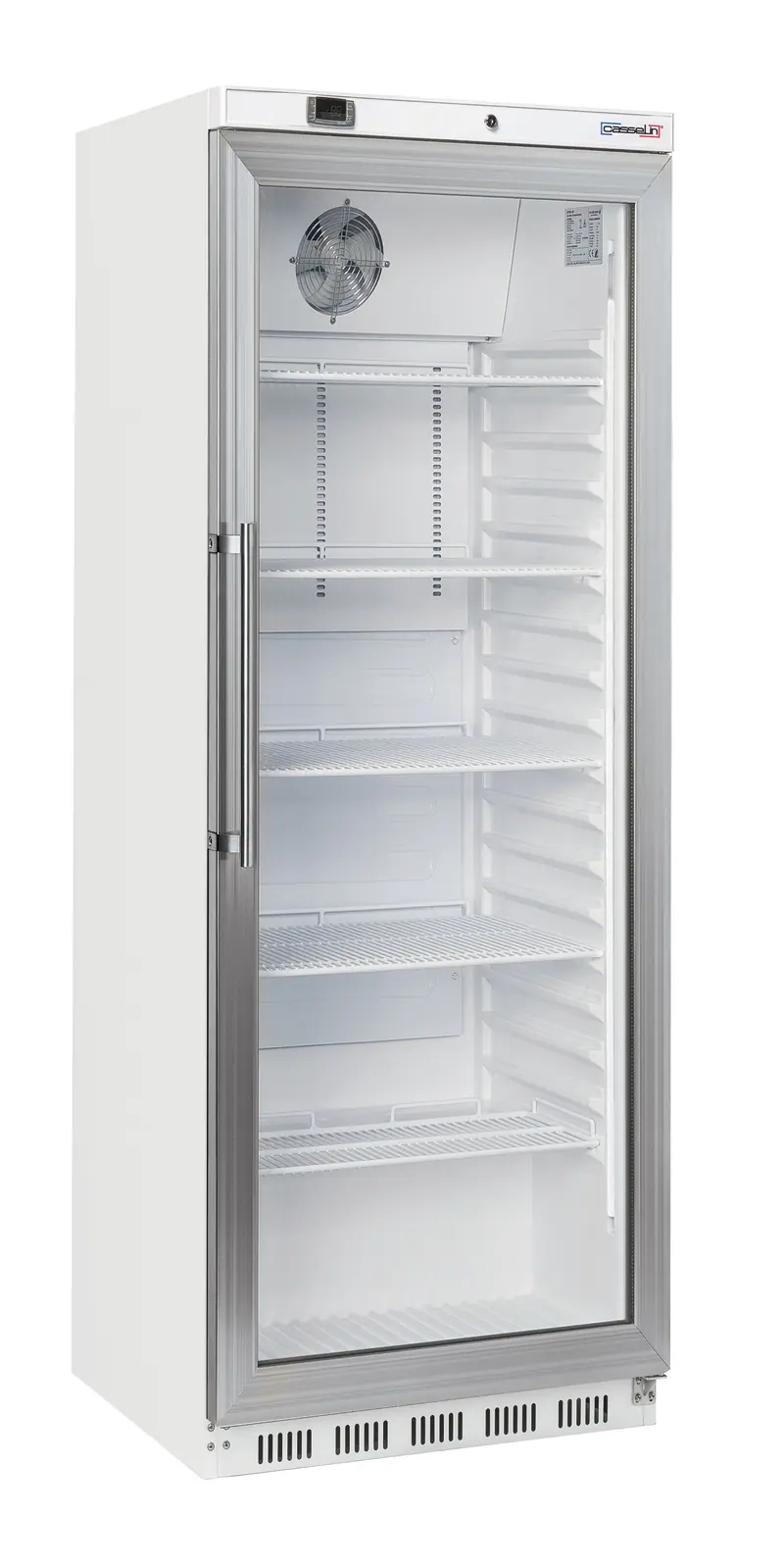 Glastür-Kühlschrank 400 L weiß