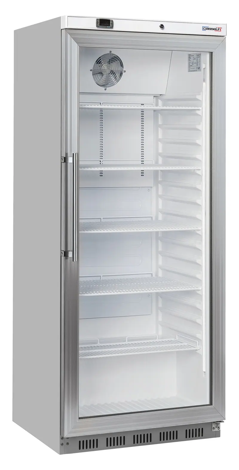 Glastür-Kühlschrank 600 L Edelstahl