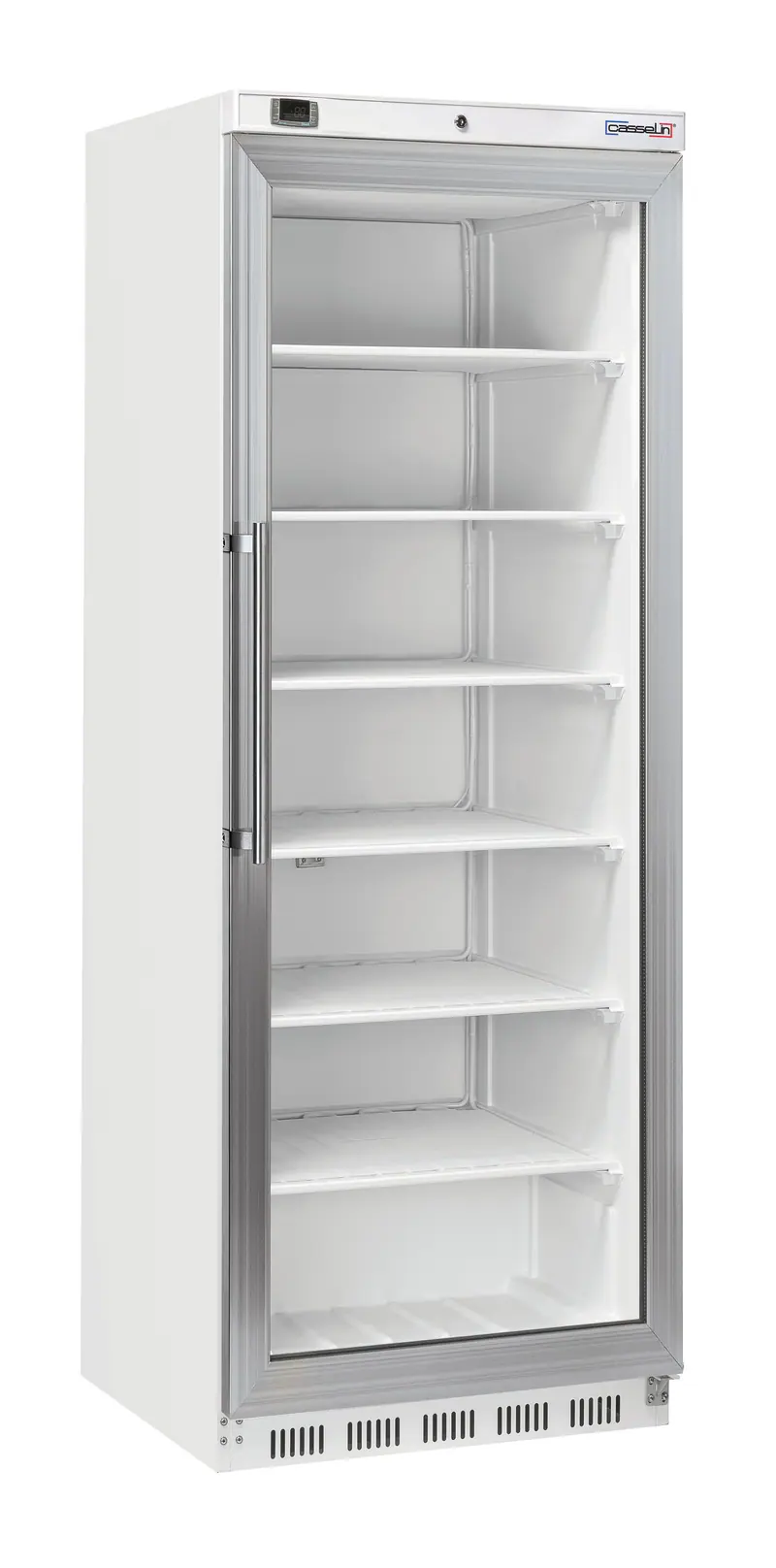 Glastür-Tiefkühlschrank 400 L weiß