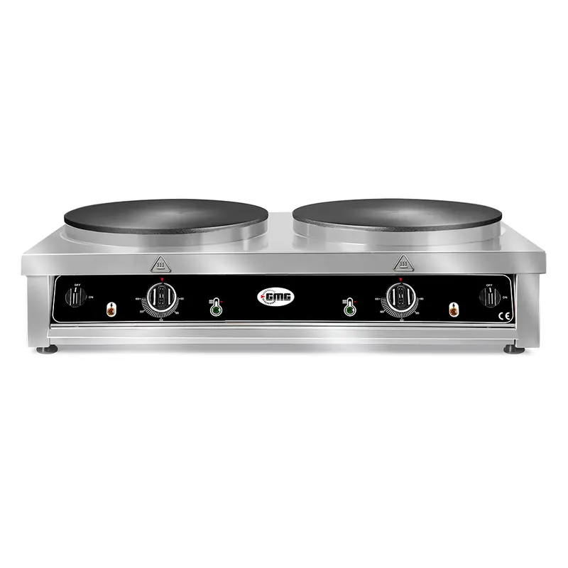 GMG Crepes-Eisen, Ø 40 + 40cm, Plattendurchmesser 40cm, Backplatte Teflonbeschichtet, 50°, 300°, Gehäuse Edelstahl