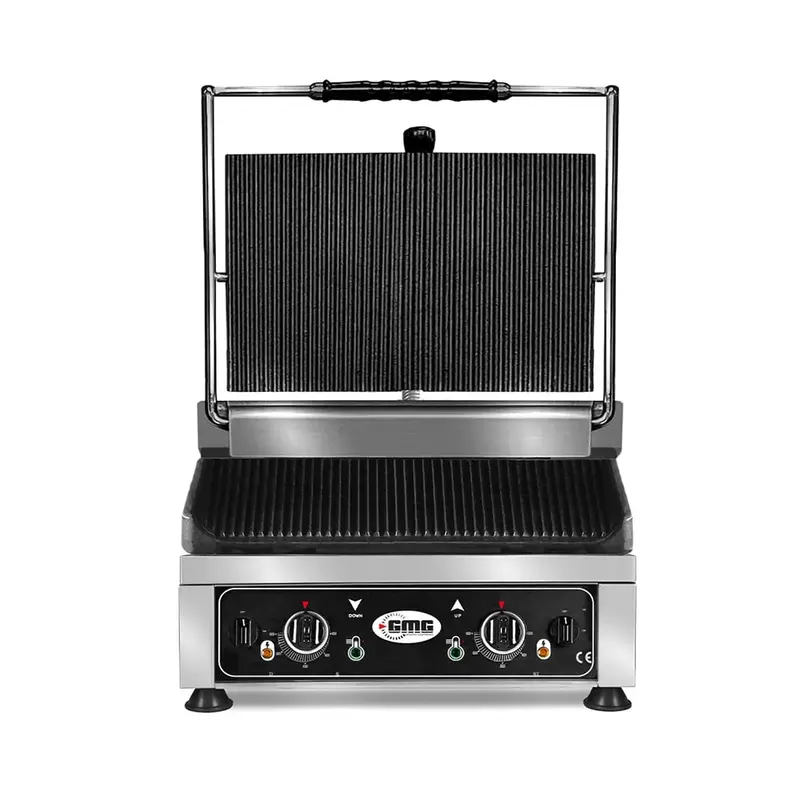 GMG Elektro-Kontaktgrill KG2745EDT 45x27 gerillt mit 2 Temperaturreglern