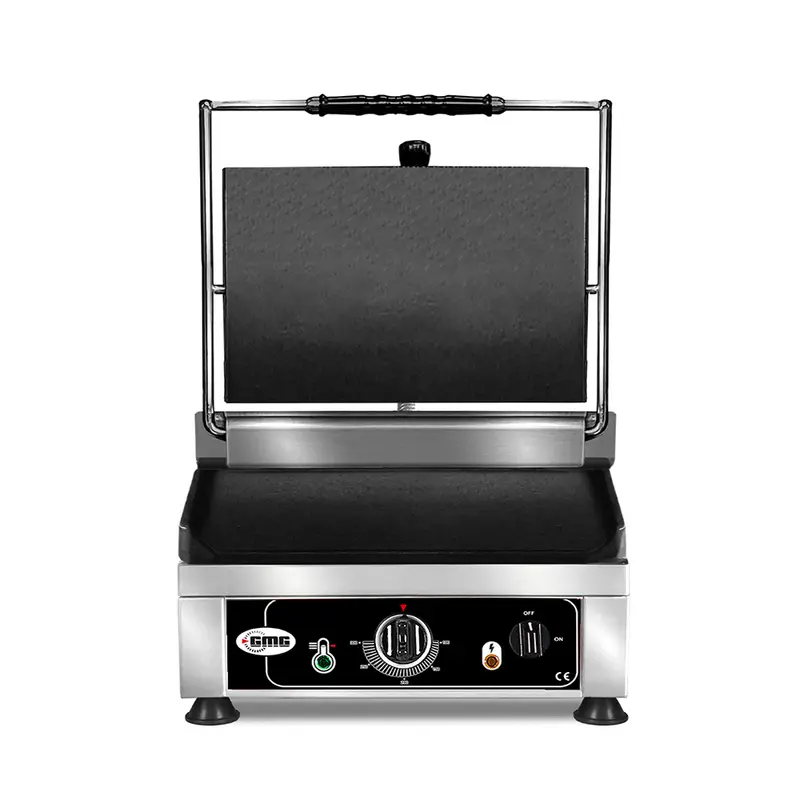 GMG Kontaktgrill 25 × 25 cm, oben und unten glatt, Gusseisen