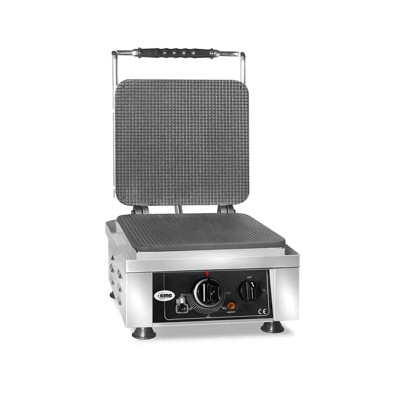 GMG Waffeleisen Gelato, 1x (23 x 23 x 1cm), 50° bis 300°C Feste Backplatte aus Gusseisen, Fettfangrinne, Gehäuse Edelstahl