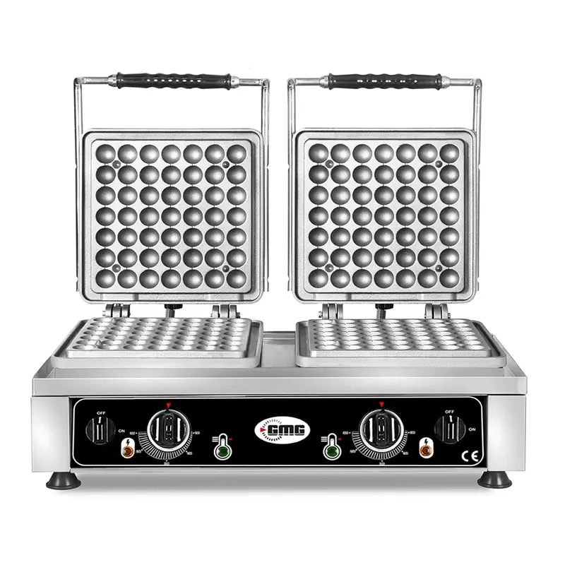 GMG Waffeleisen Lokmia-S, 2x (49 x 3cm Ø x 1,4cm / 2,8cm), 50° bis 300°C Feste Backplatte aus Gusseisen, Fettfangrinne