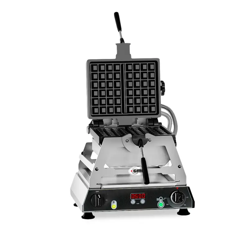 GMG Waffeleisen Rondo, 2x (10,8 x 17,4 x 1,4cm), Wechselbare Backplatte aus Gusseisen, 180° drehbar, 50° bis 300°C, Gehäuse Edelstahl, mit Timer