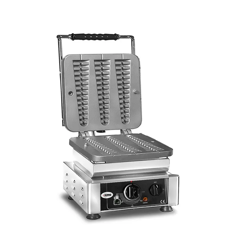 GMG Waffeleisen Waffelino, 3x (23 x 3 x 2,4cm), Wechselbare Backplatte & einfache Montage, 50° bis 300°C, Leichte Reinigung
