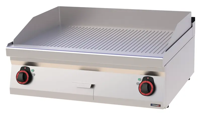 Grillplatte gerillt verchromt 80