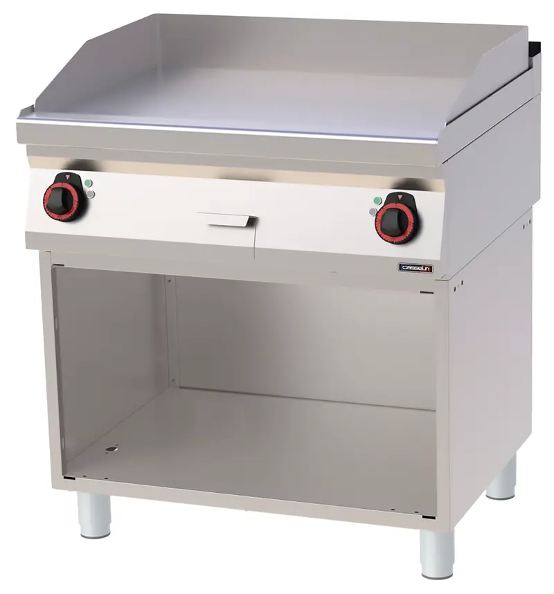 Grillplatte glatt verchromt mit offenem Unterbau 80