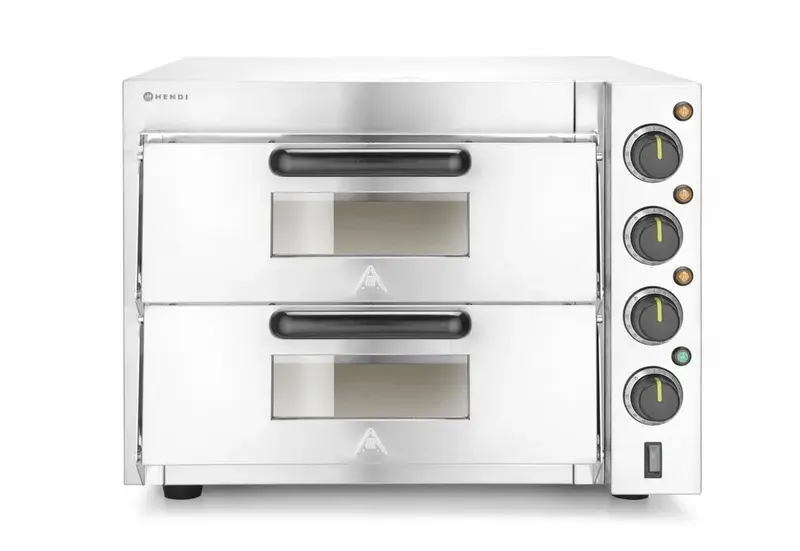 Hendi Doppeldeck-Pizzaofen 3000W, Silber, 230V/3000W, 585x625x(H)439mm