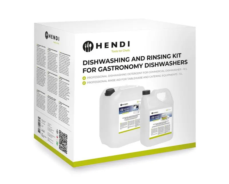HENDI Extreme Wash & Shine Professionelles Set zum Spülen und Reinigen von Geschirr in gastronomischen Geschirrspülern
