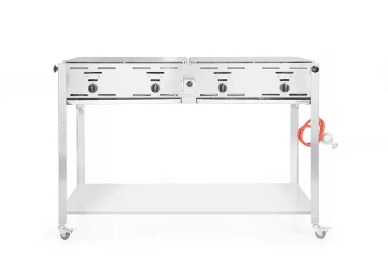 Hendi Gasgrill Grill-Master Quattro, 4 Brenner, fahrbar