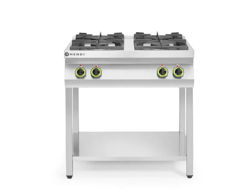 HENDI Gasherd Kitchen Line 4-flammig, offener Unterbau