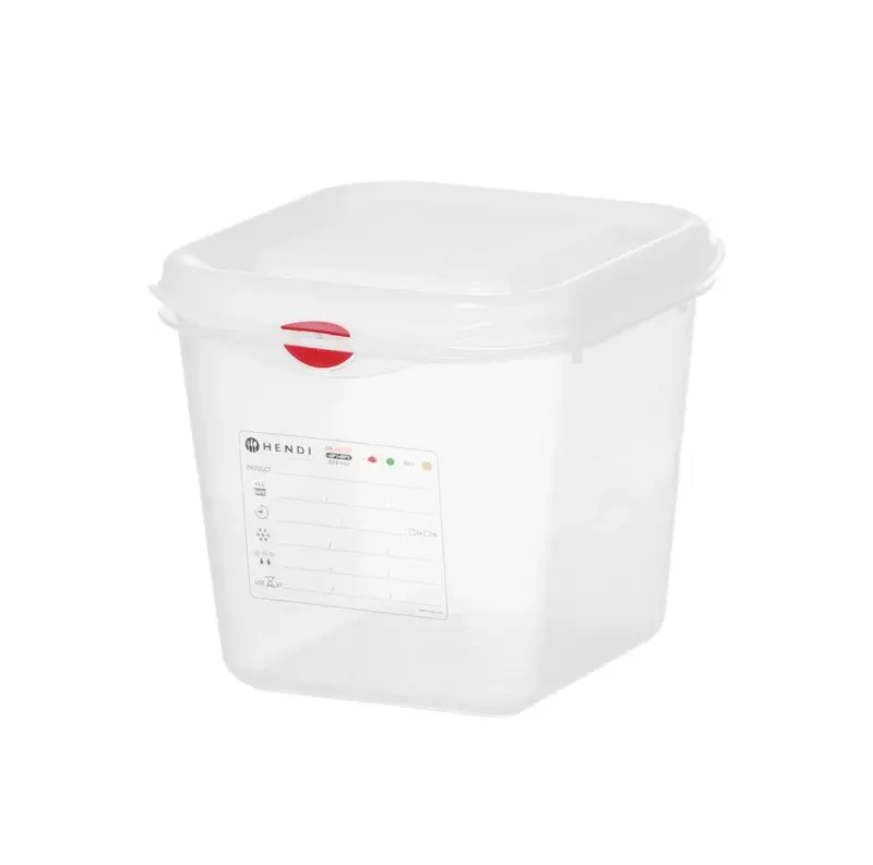 Hendi GN-Behälter mit Deckel und HACCP-Clips, GN 1/6, 150 mm, 2,6 L, PP