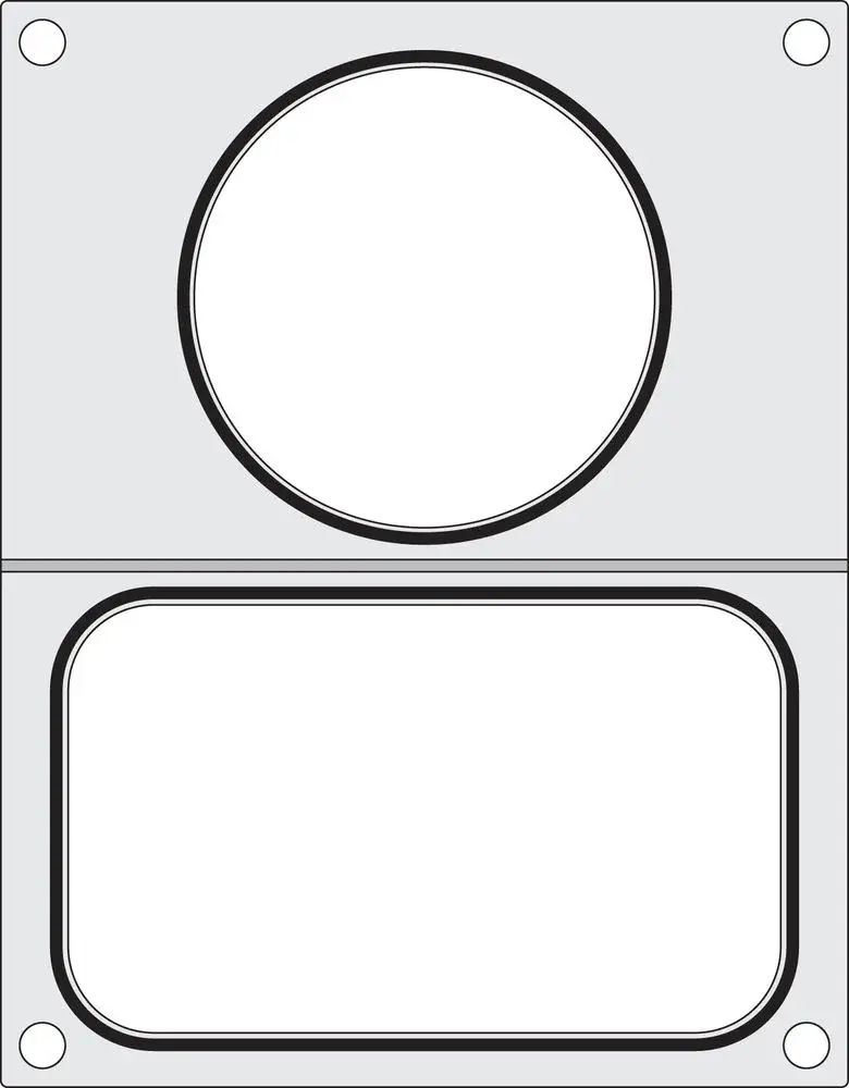Hendi Matrize für Schalenversiegelungsmaschine Compact, 1 Schale 178 x 113 mm und 1 Rundschale Ø 115 mm